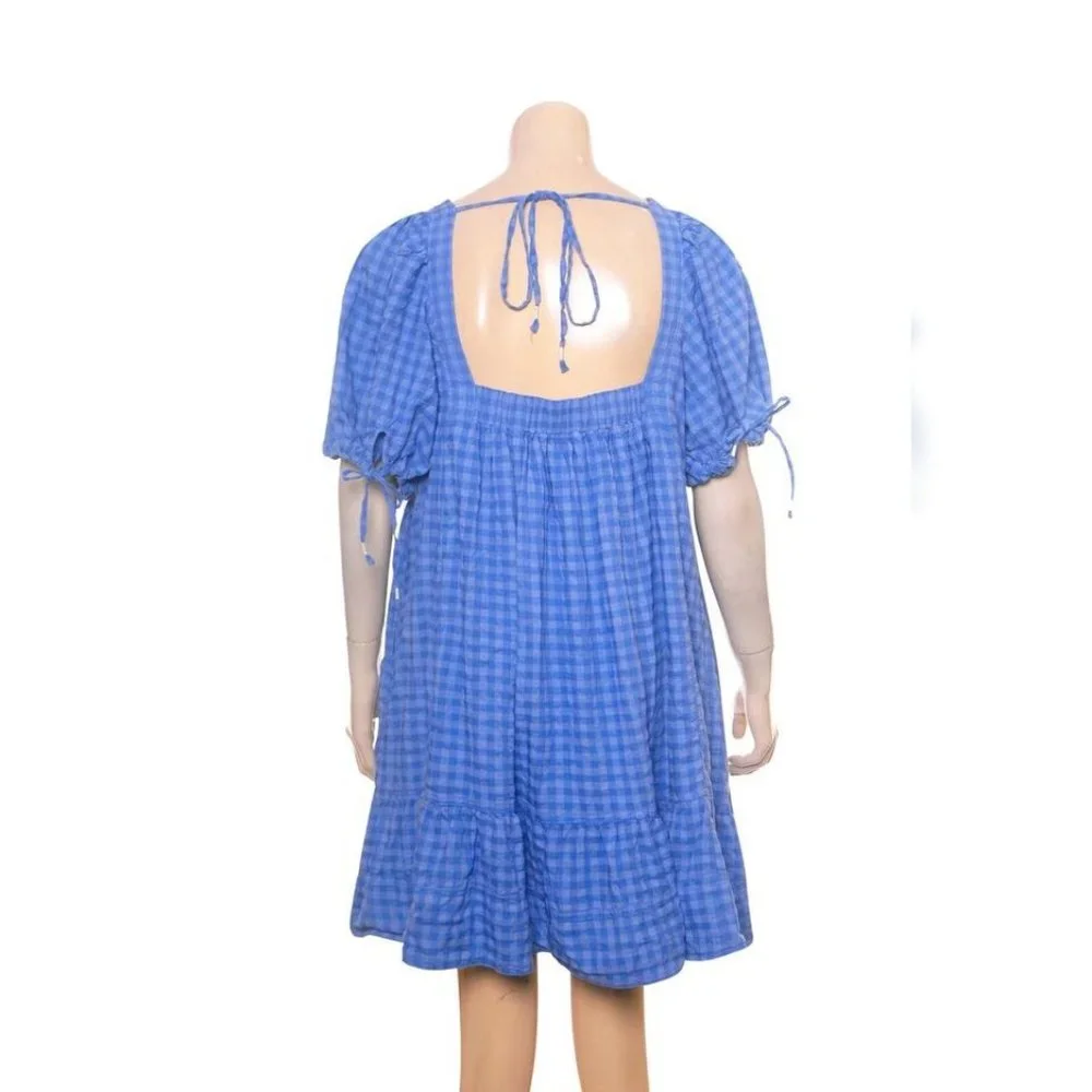 Anthropologie Pilcro Square Neck Textured Babydoll Dress L 10 Women's NEW 34104 - Picture 5 of 5